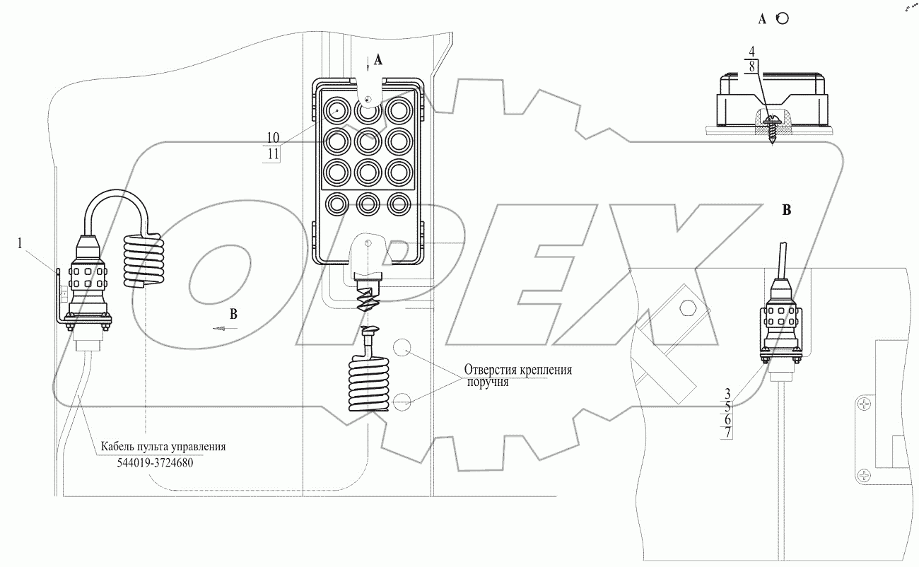  Установка пульта управления пневмоподвеской 544019-3700153