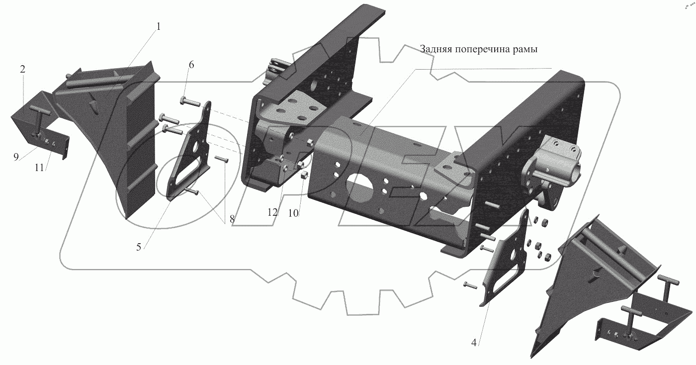  Установка противооткатных упоров 544018-3900037