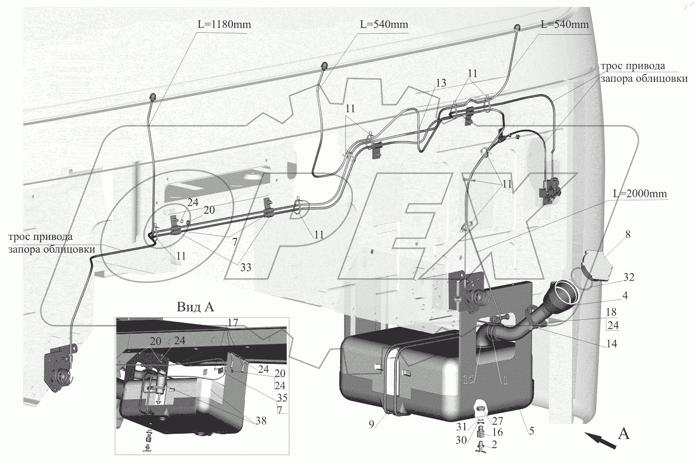  Установка омывателя 6430-5200008