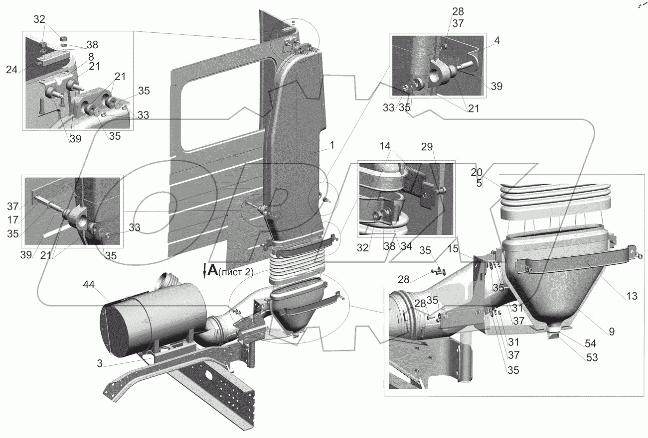  Крепление воздушного фильтра 544018-1109002