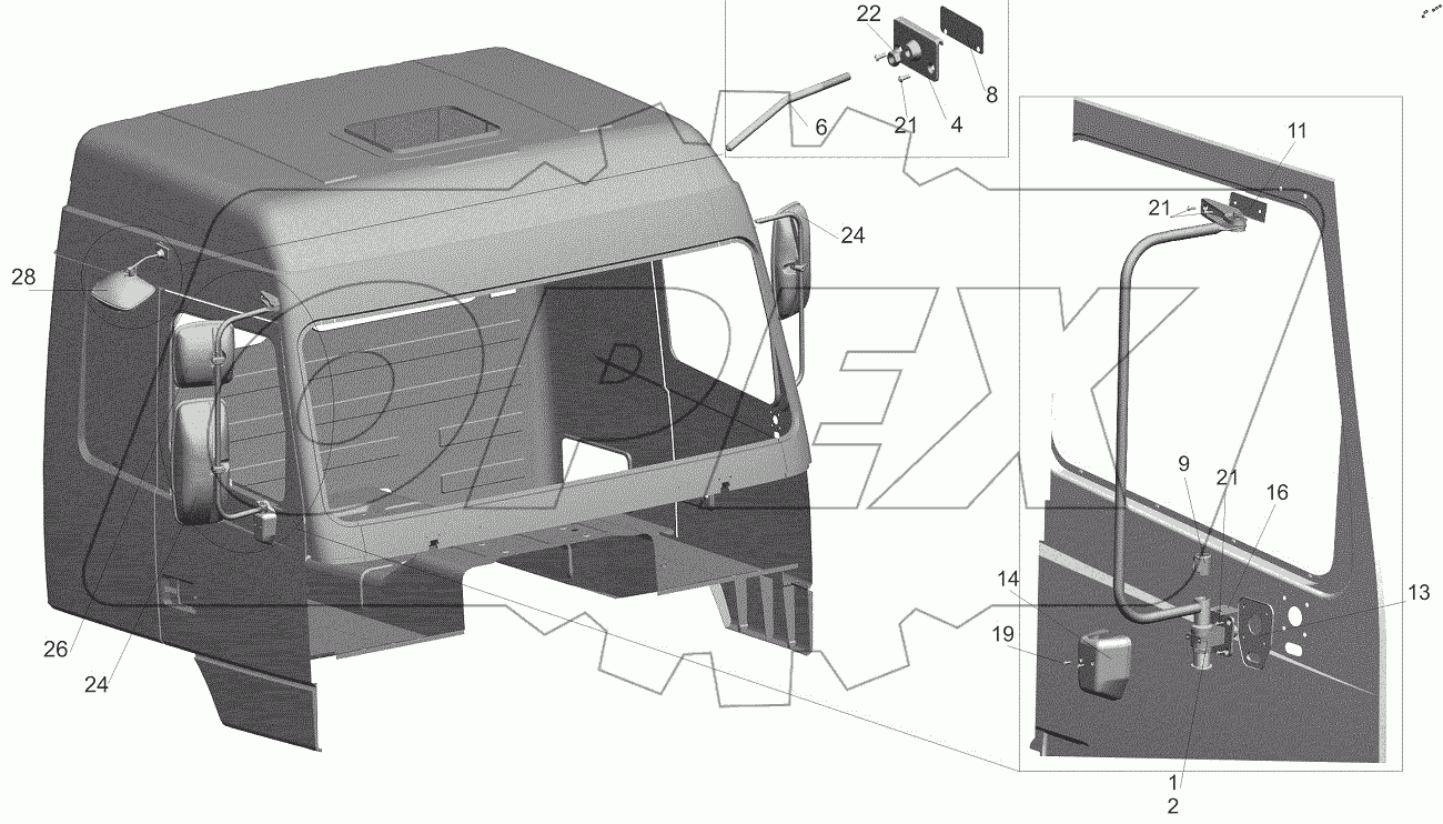  Установка зеркал 6430-8200005