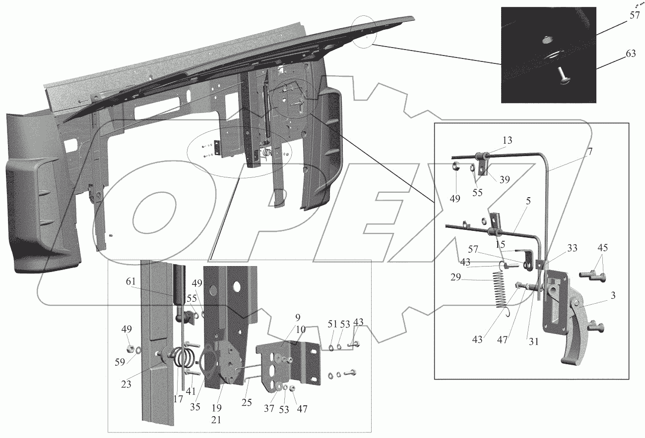  Установка облицовки передка 6431-8400018-000