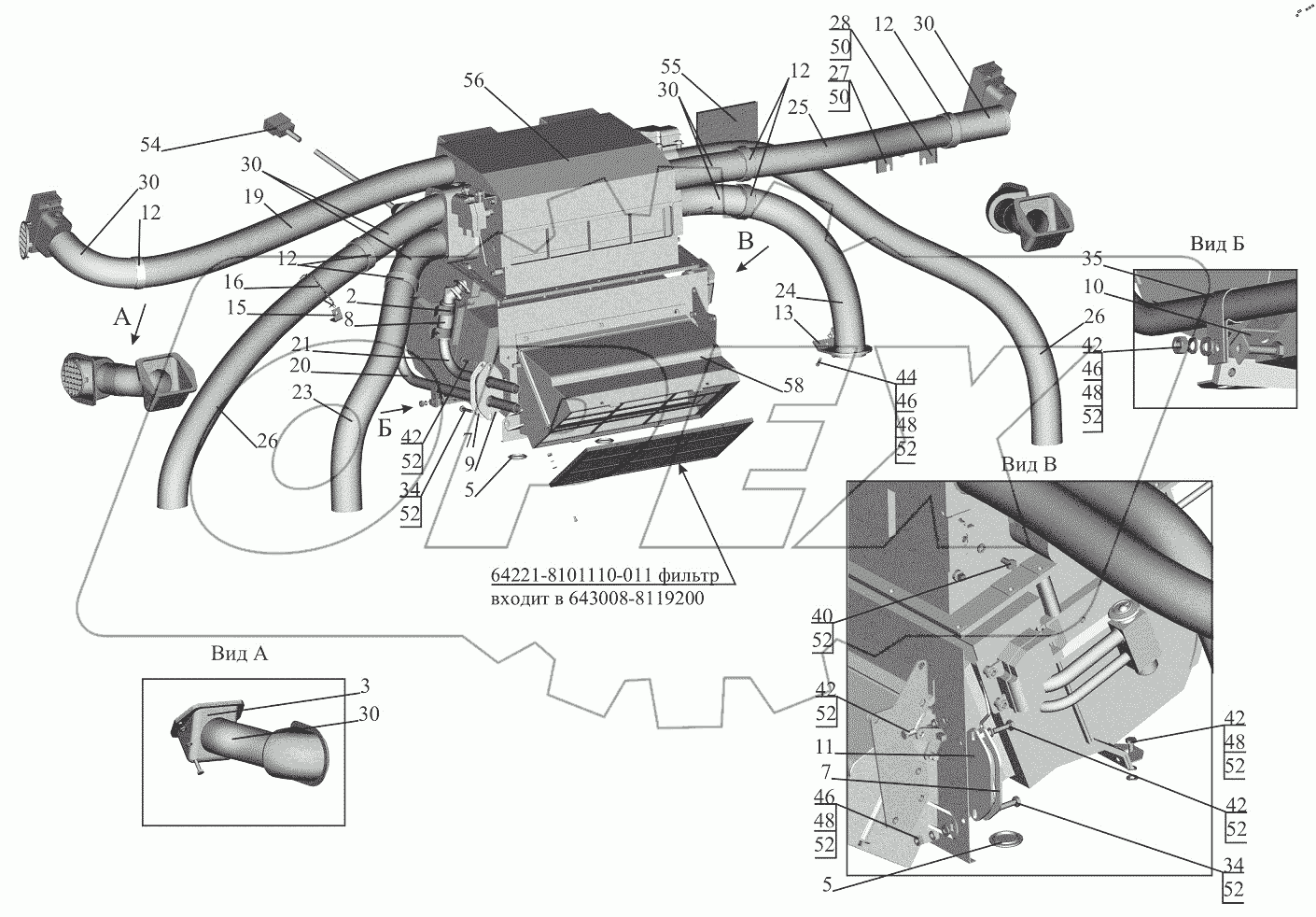  Установка отопителя 631019-8100001