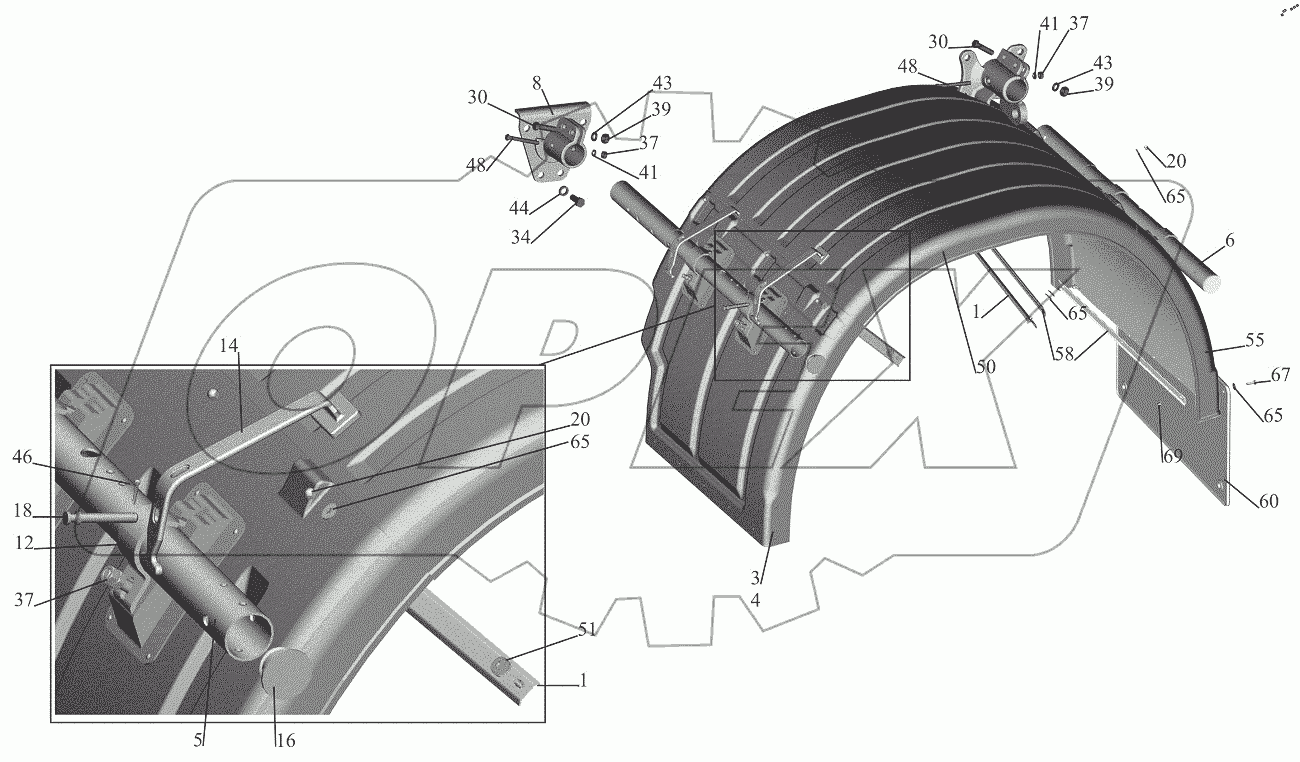  Установка крыльев 544019-8500048-060