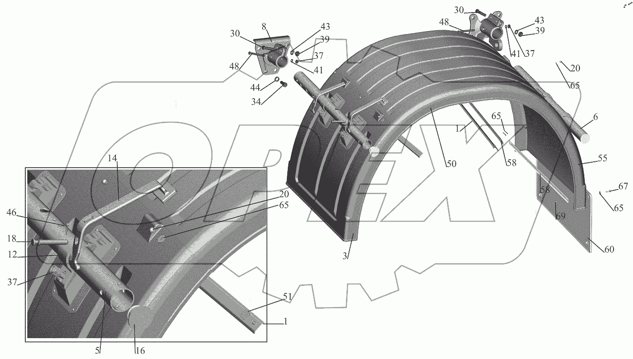  Установка крыльев 544019-8500048-075