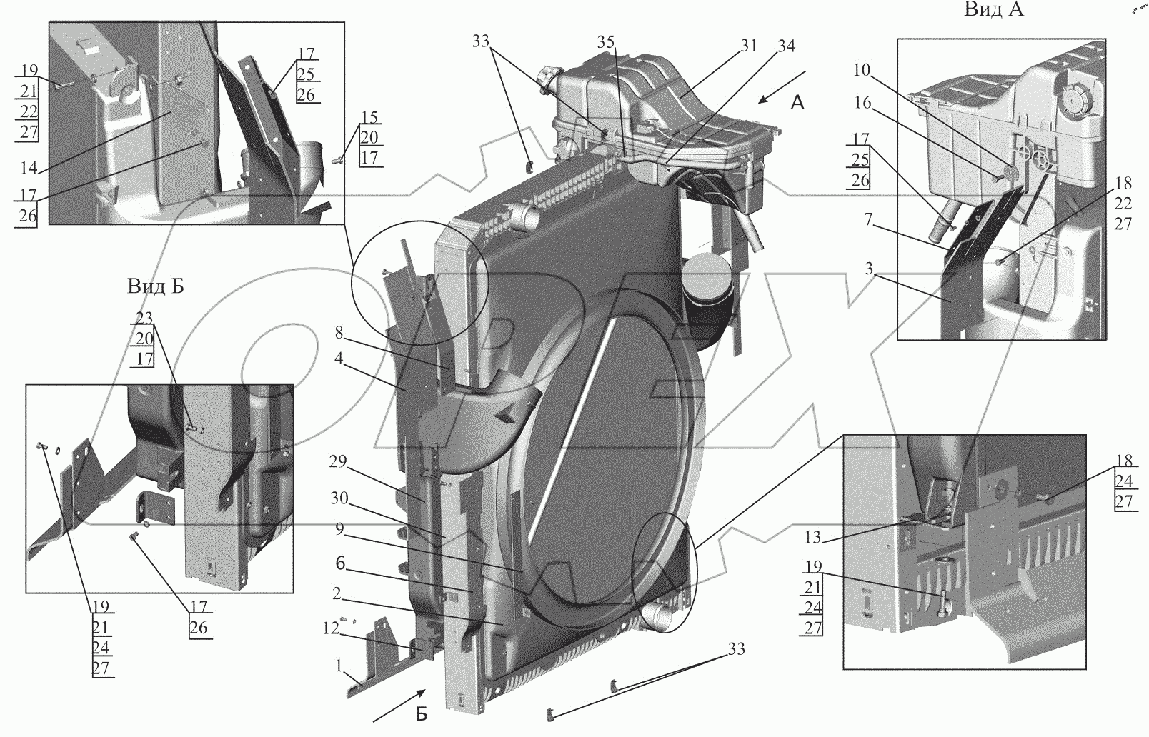  Радиатор с кожухом 544019-1301009