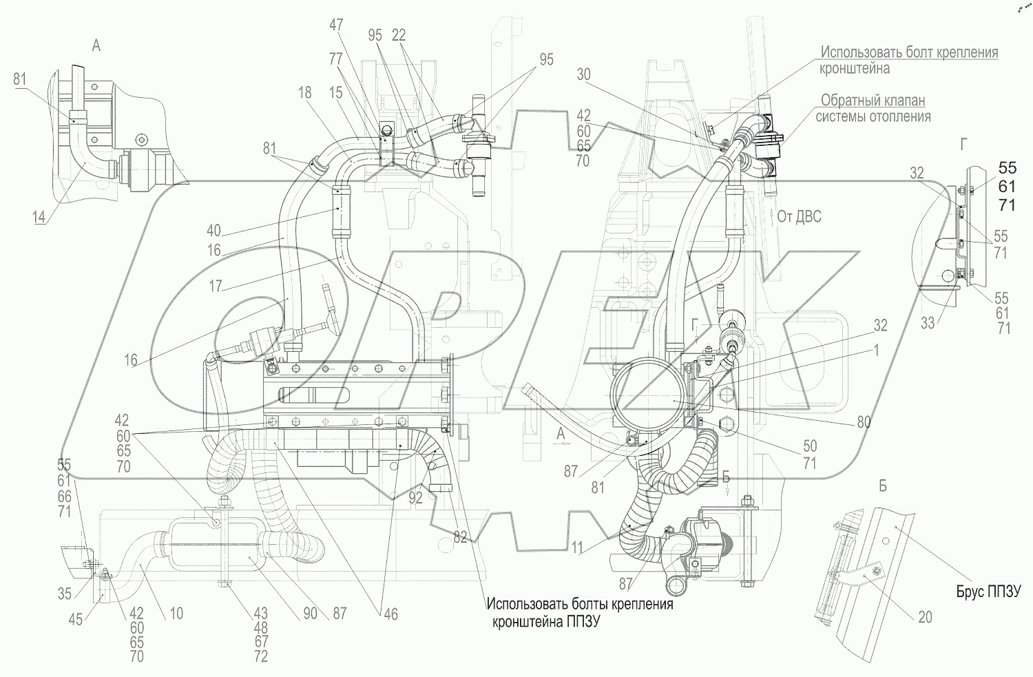  Установка подогревателя 544019-1015001-010
