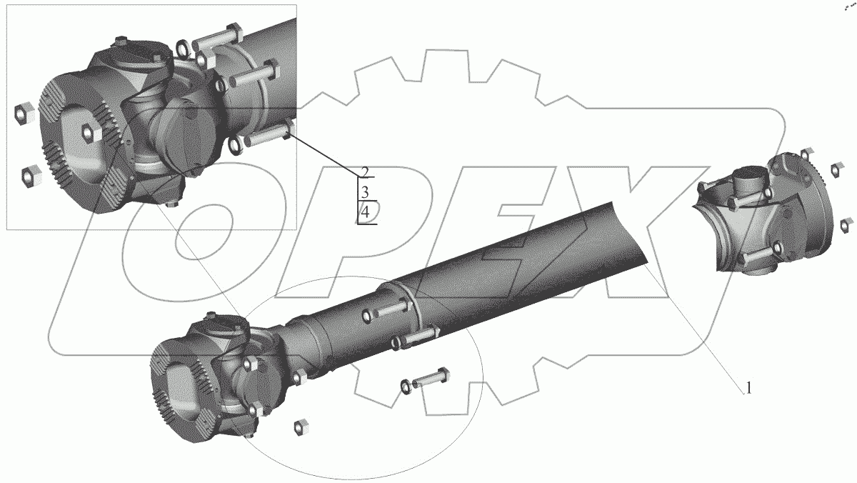  Установка карданного вала 544019-2200000