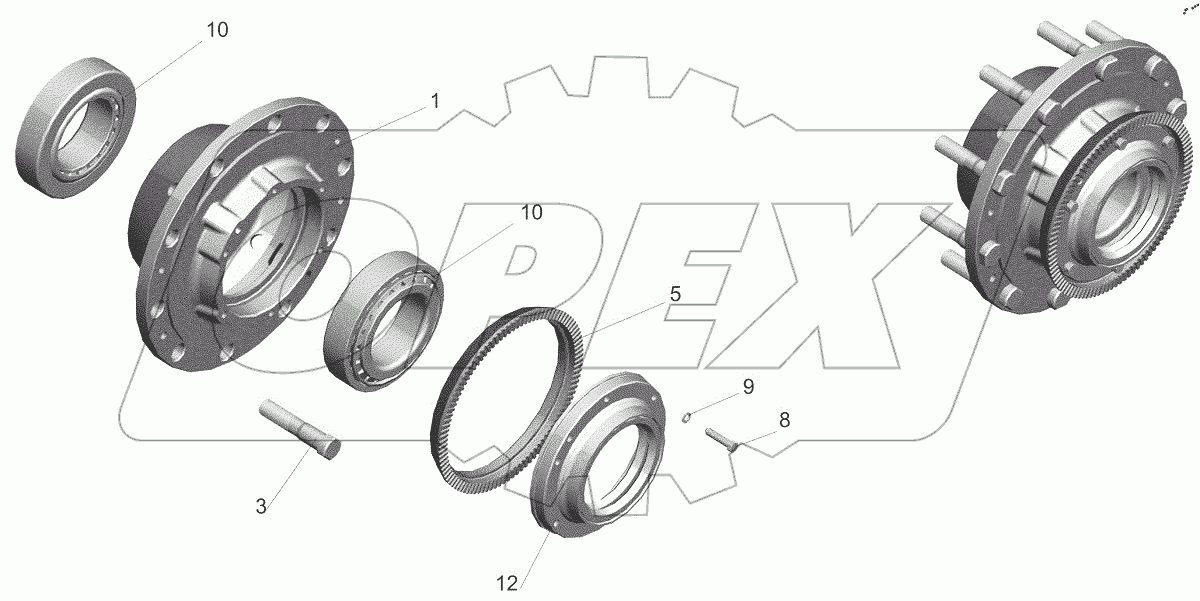  Ступица с крышкой 544019-3104006
