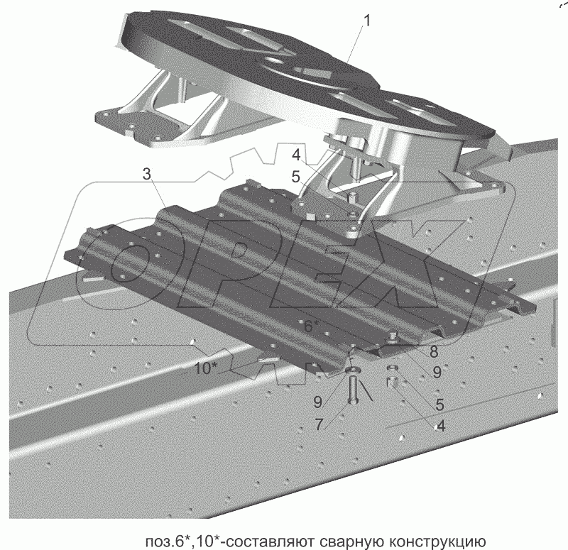  Установка седельного устройства 5440-2700001