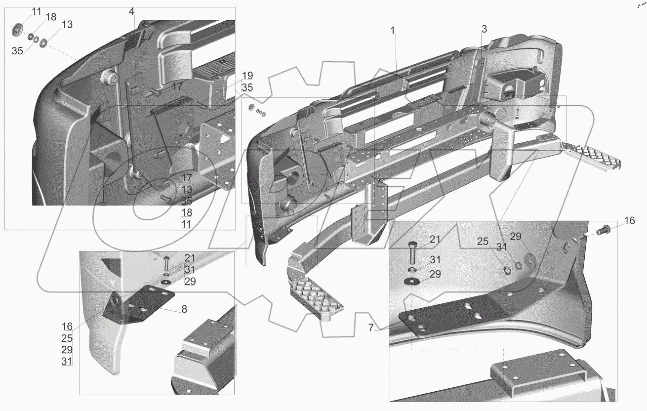  Установка переднего бампера 5440E9-2800003-010