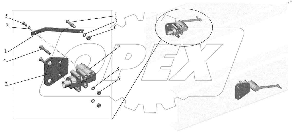  Установка датчиков перемещения ECAS 544019-2935006