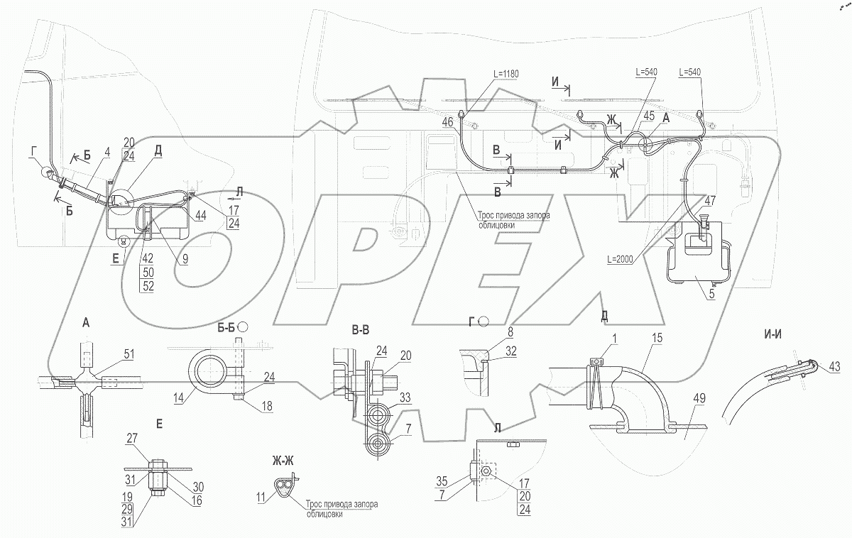  Установка омывателя 6430-5200008