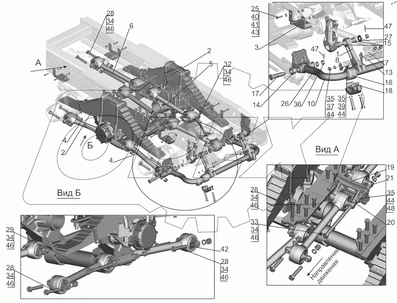  Установка подвески задней 643018-2900002