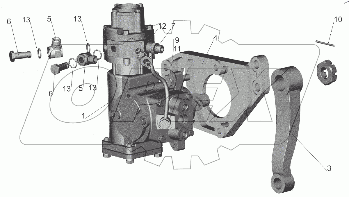  Рулевой механизм с кронштейном 544019-3400006