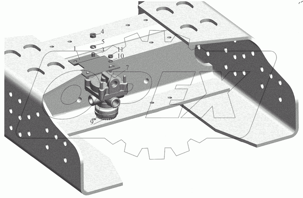  Крепление клапана ускорительного 643018-3518004