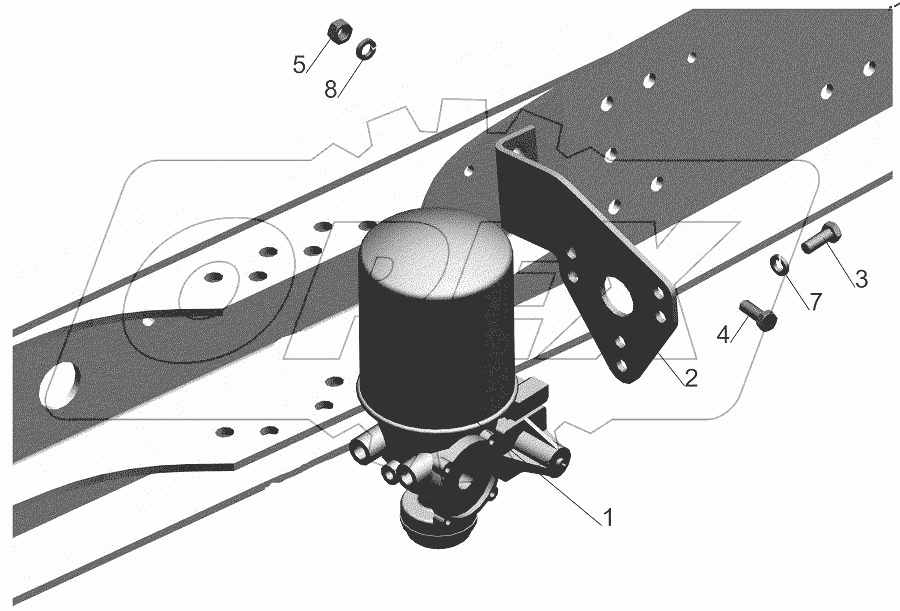  Крепление осушителя воздуха 650107-3536004