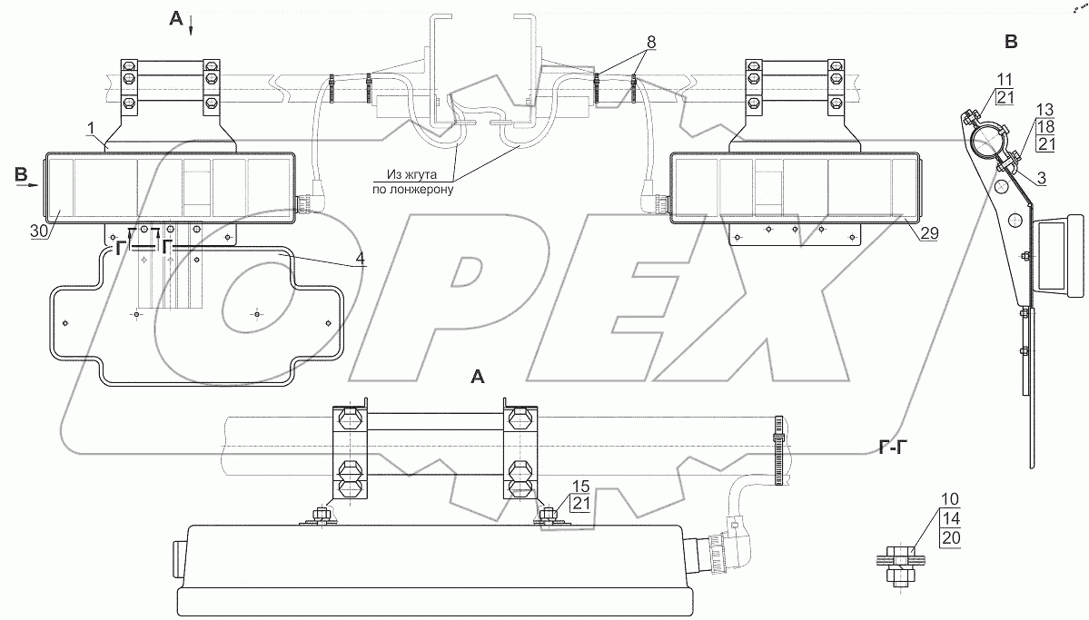  Установка задних фонарей 6430A9-3700009