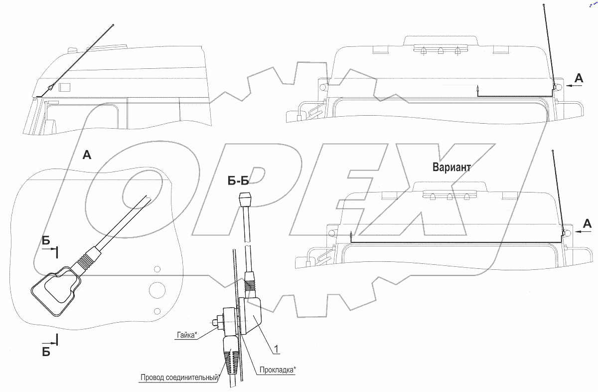  Установка антенны 6430-7900014
