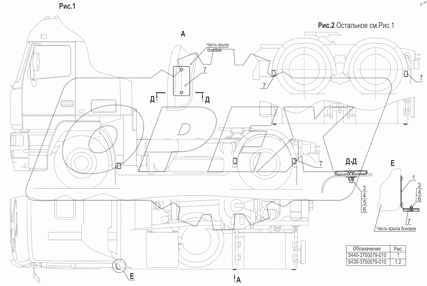  Установка световозвращателей 6430-3700079-010