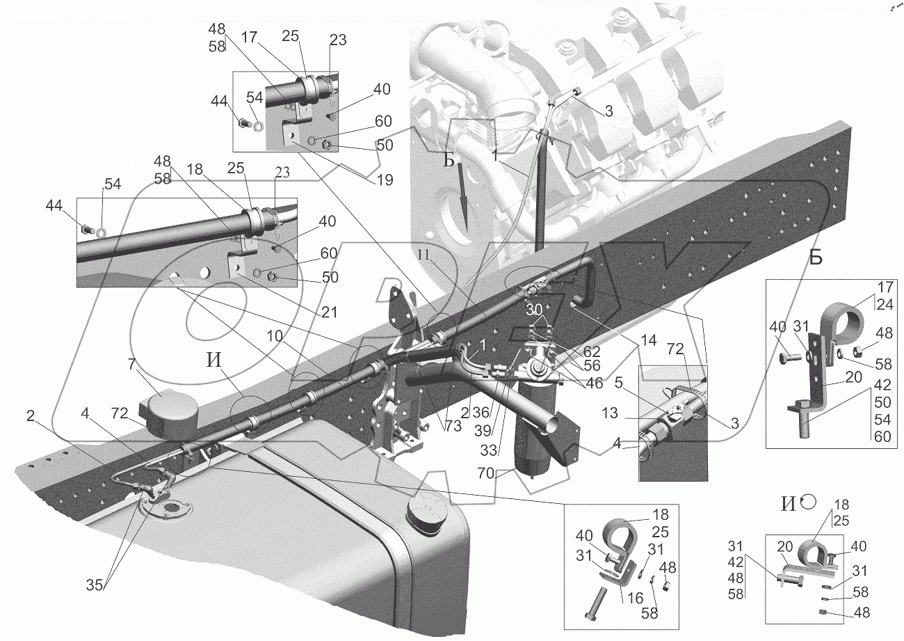  Крепление топливопроводов 650119-1104002-010