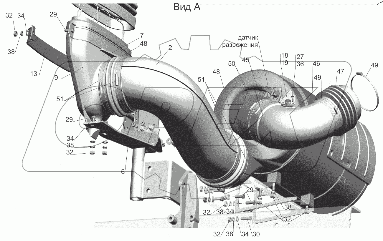  Крепление воздушного фильтра 544018-1109002