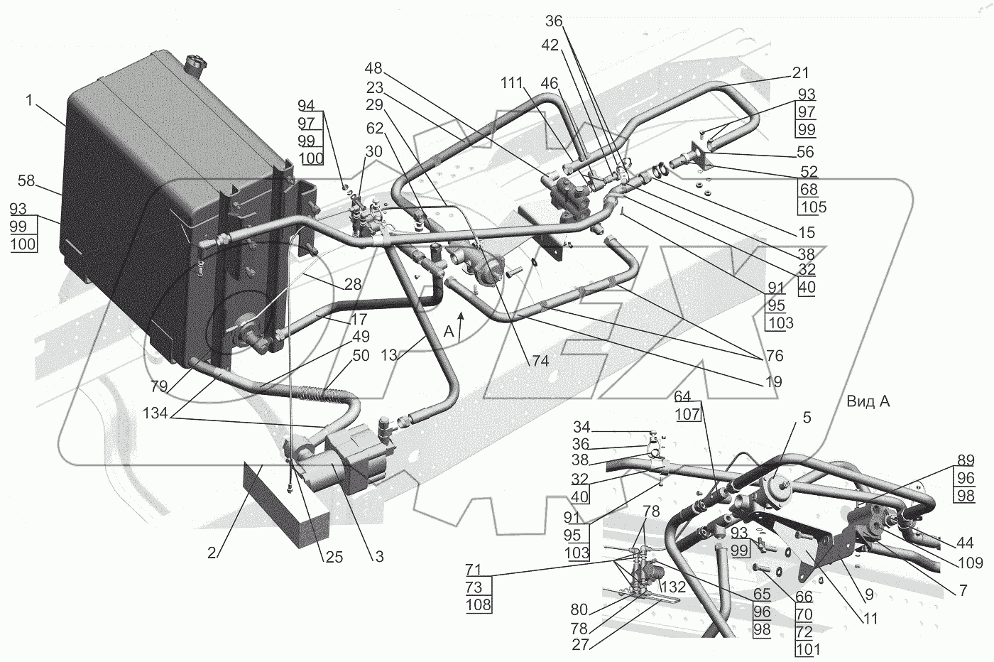  Установка гидрооборудования 643019-8600005-069