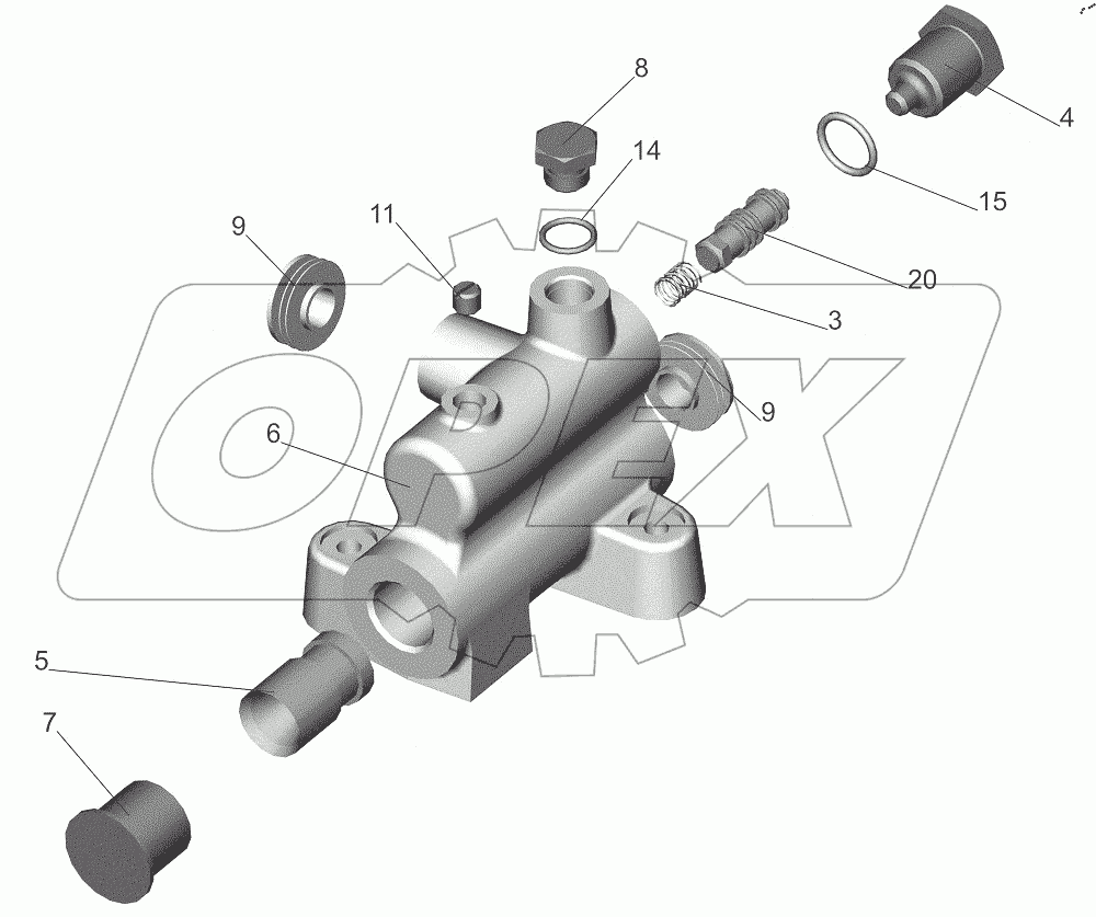  Клапан расхода и давления 64228-8607110
