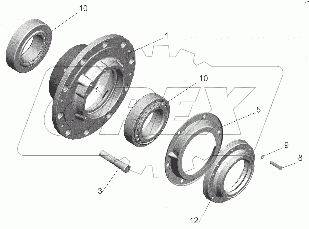  Ступица с крышкой 544019-3104006-010