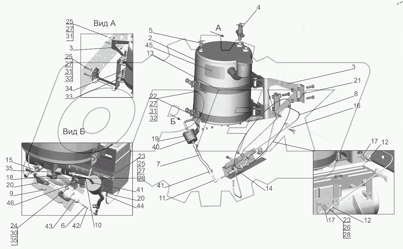  Крепление топливопроводов подогревателя 6501B5-1015004
