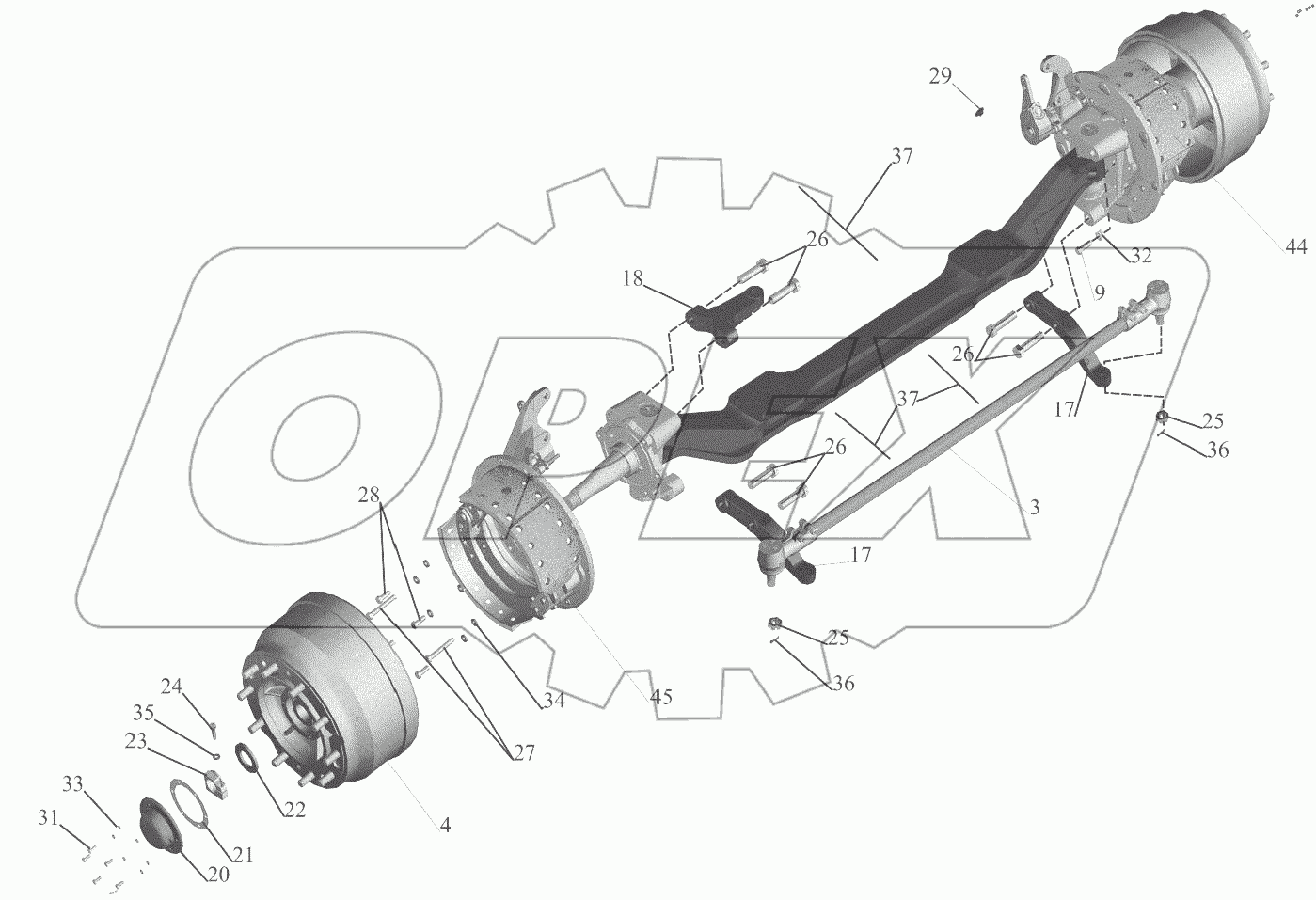  Передняя ось 6430-3000015-001