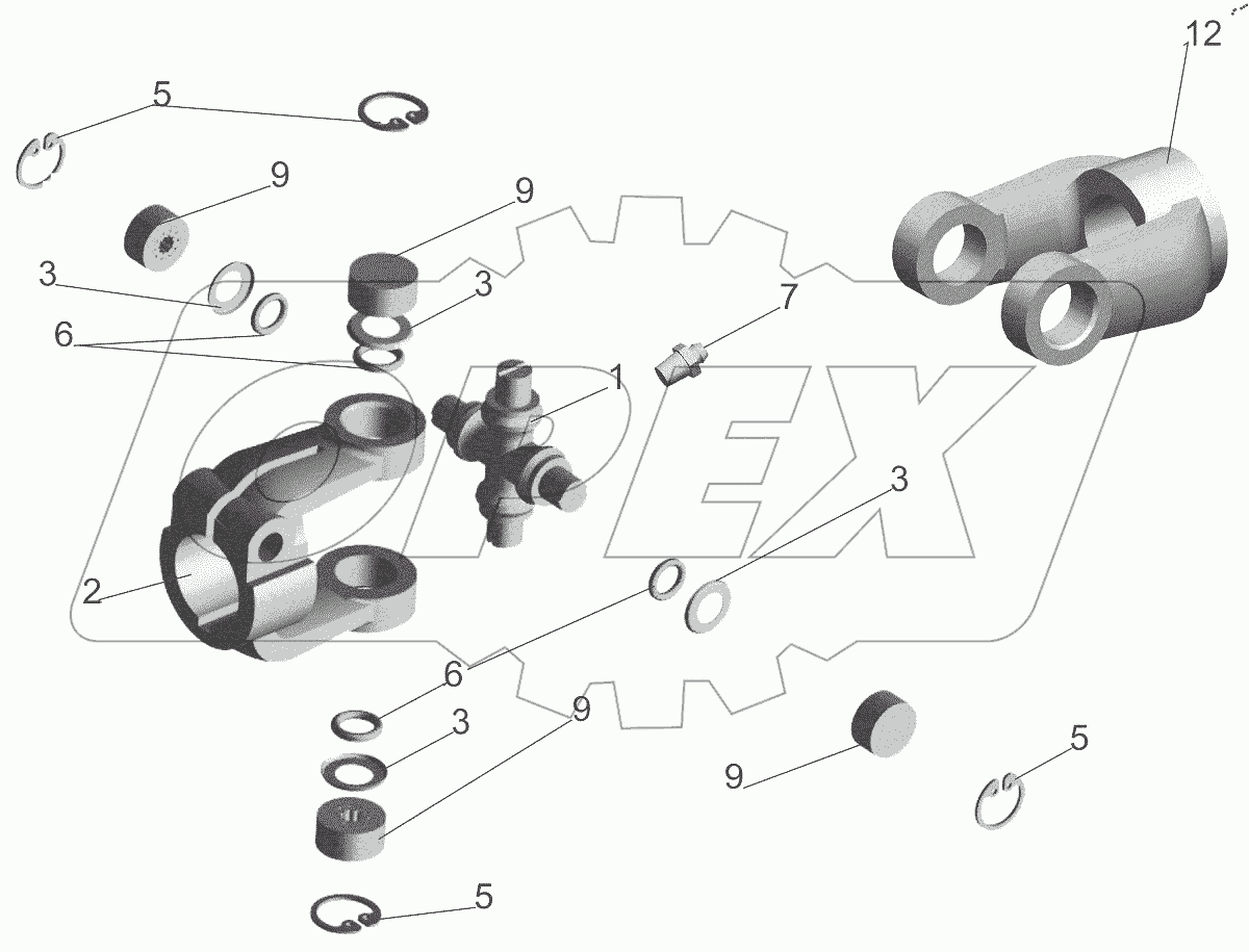  Шарнир карданный 6430-3444052-001