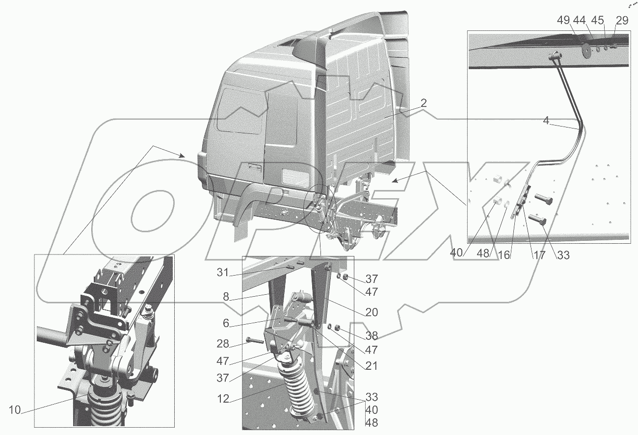  Установка кабины 5440-5000002-061