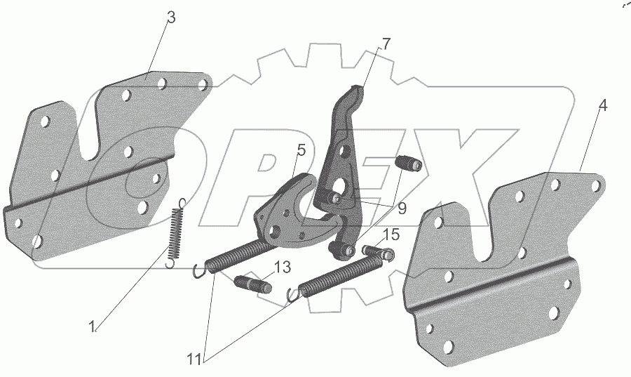  Запорный механизм кабины 6501-5001550