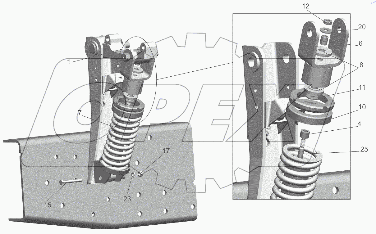  Заднее подрессоривание 6430-5001800-011