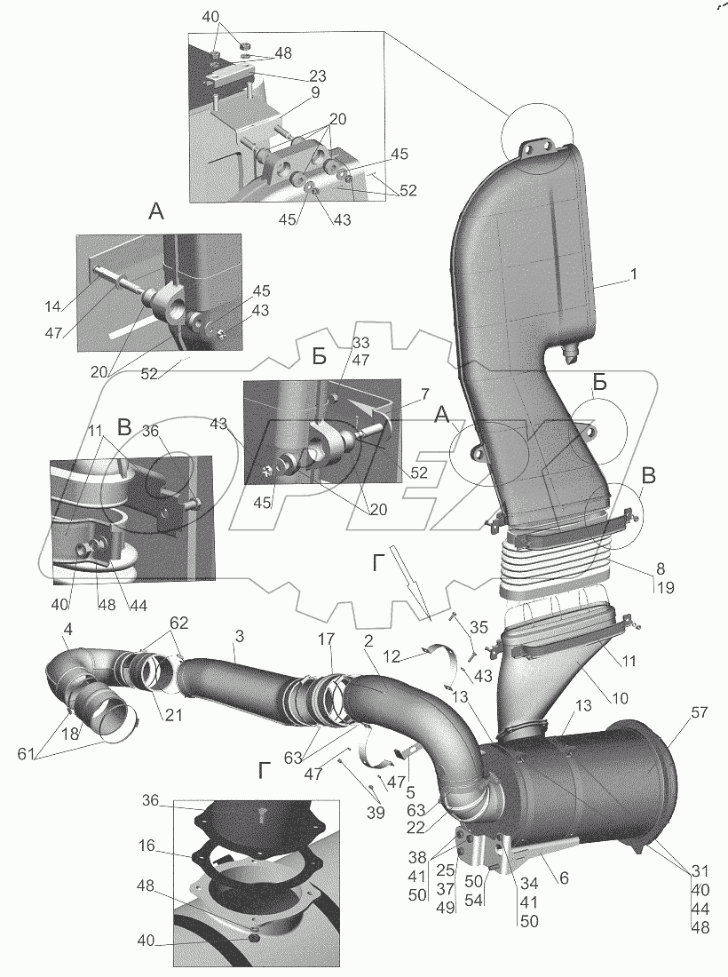  Крепление воздушного фильтра 6501B9-1109002-040