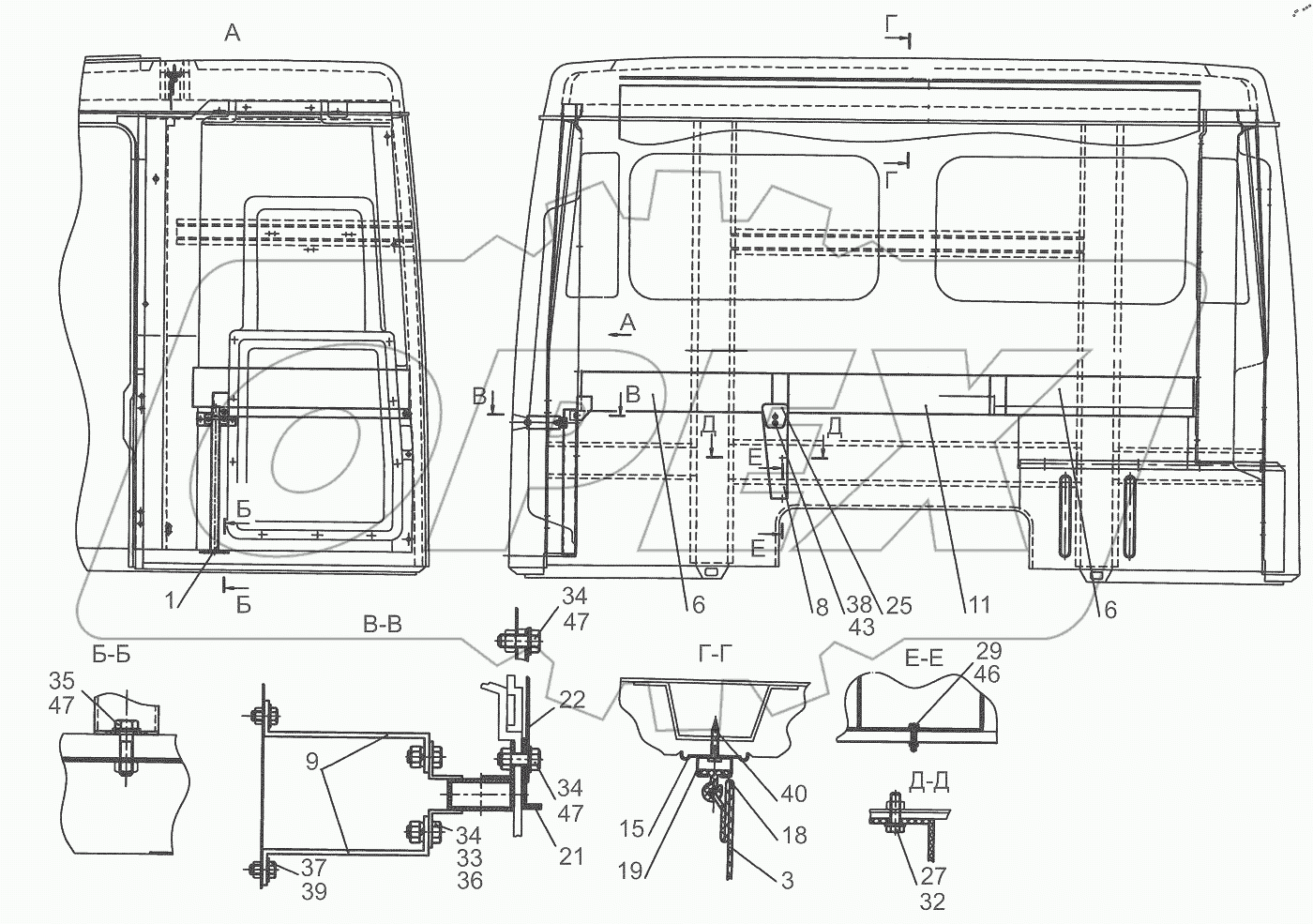  Установка спальных мест 5440-8200010