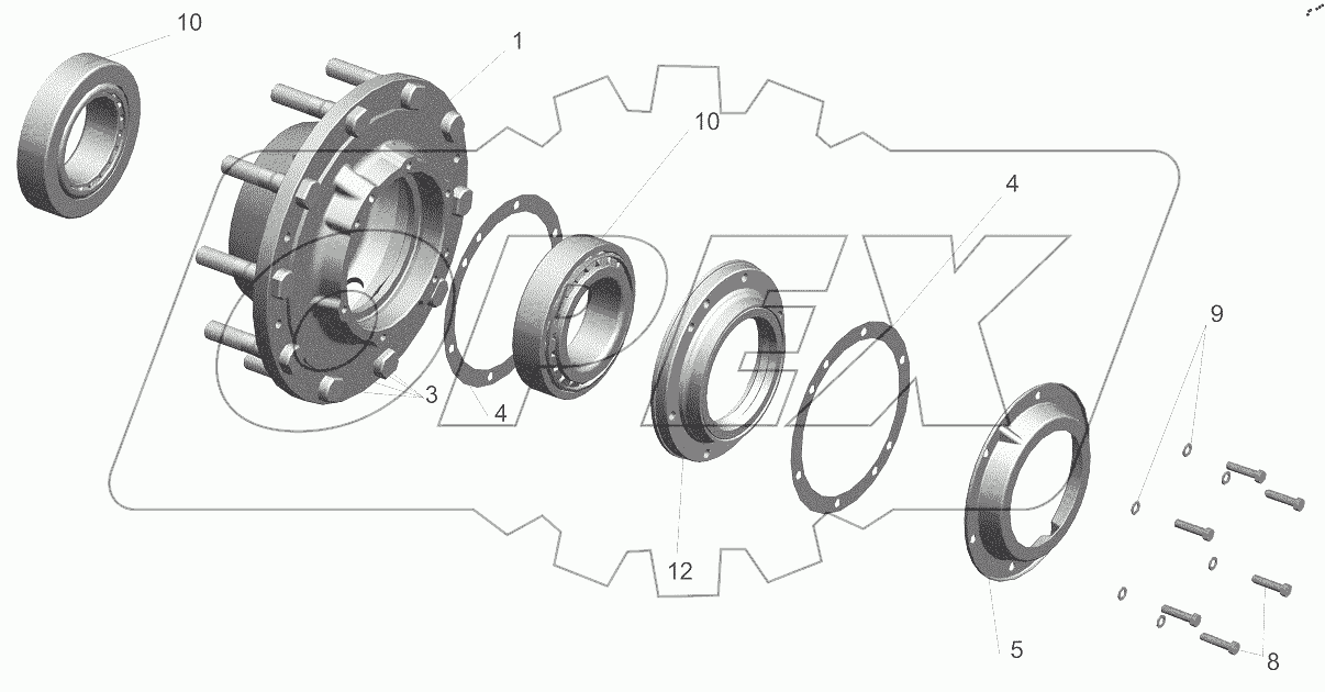  Ступица с крышкой