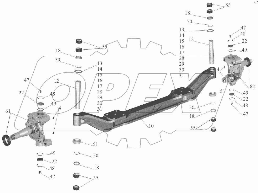  Ось передняя