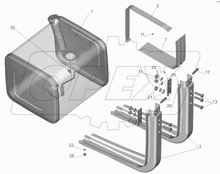  Крепление топливного бака 651608-1101002