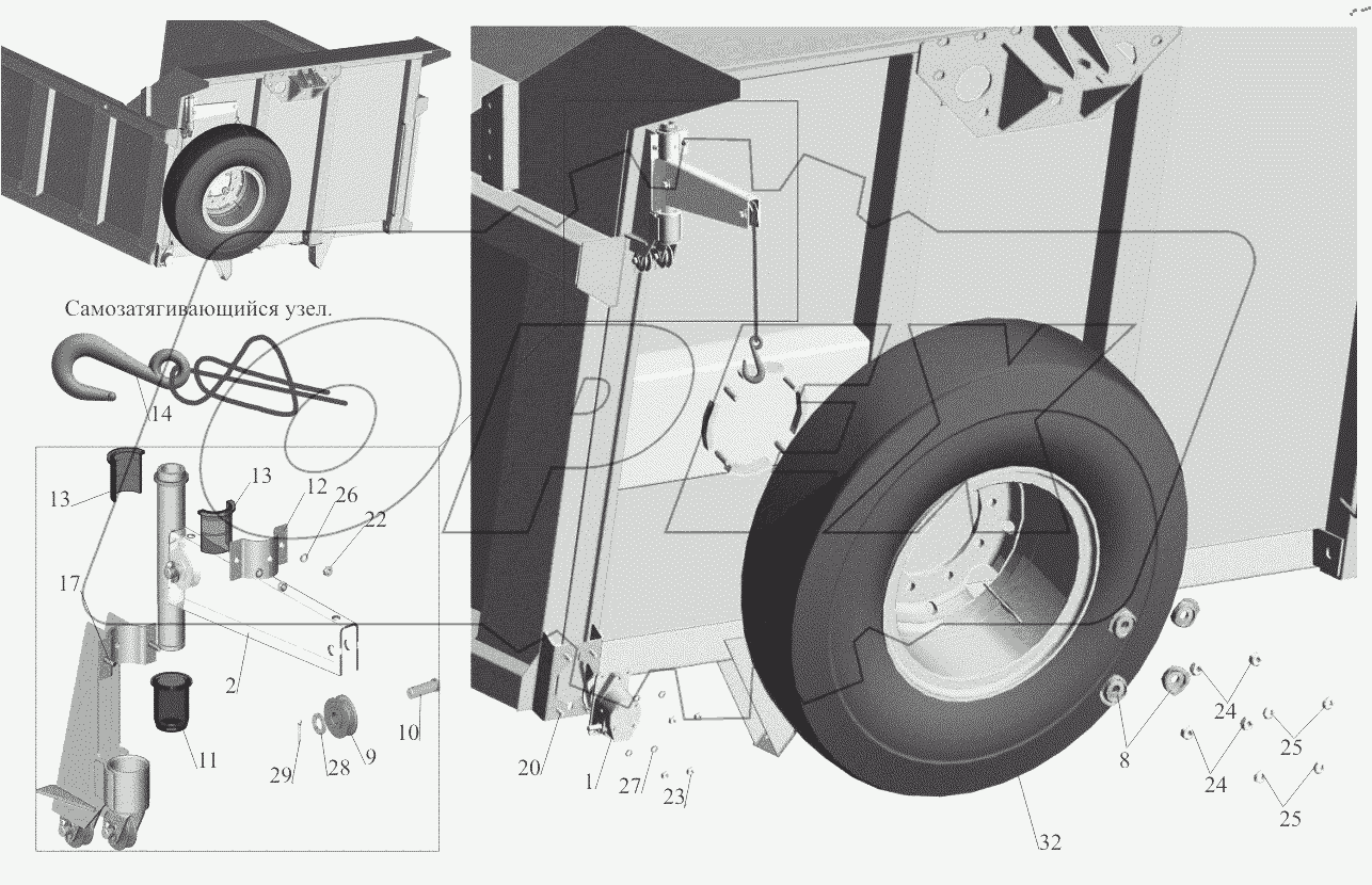  Установка запасного колеса