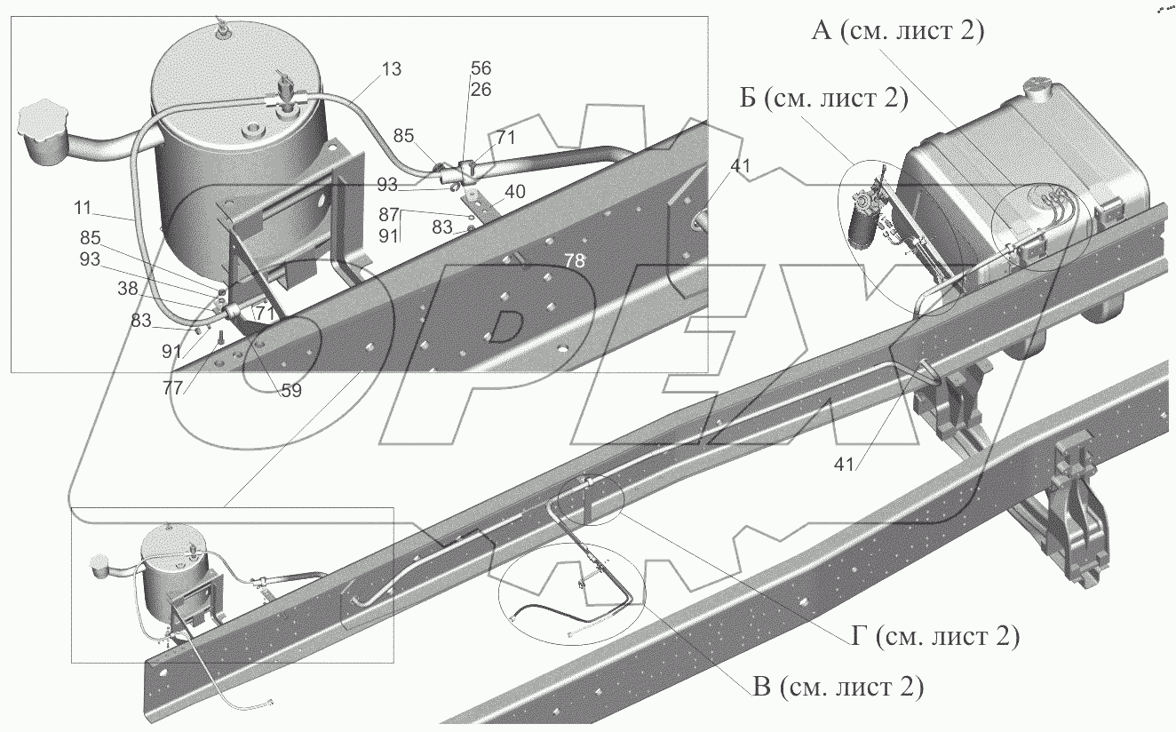  Установка топливопроводов 6516А8-1104002