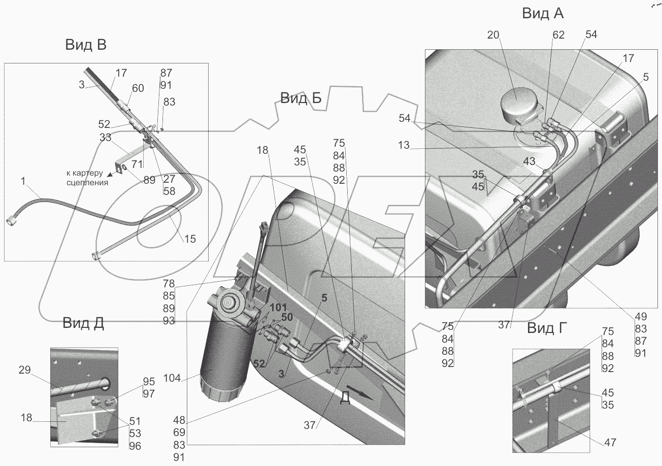  Установка топливопроводов 6516А8-1104002