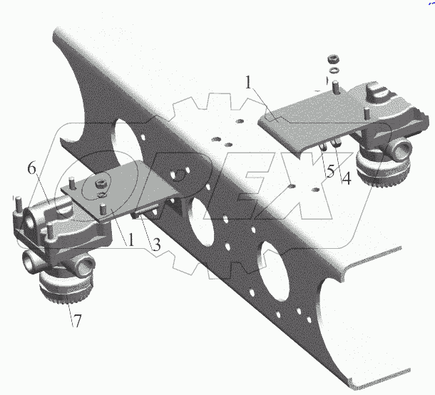  Крепление клапанов ускорительных 651608-3518004