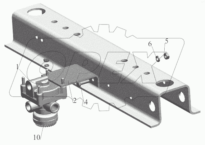  Крепление клапана ускорительного 54401-3518004
