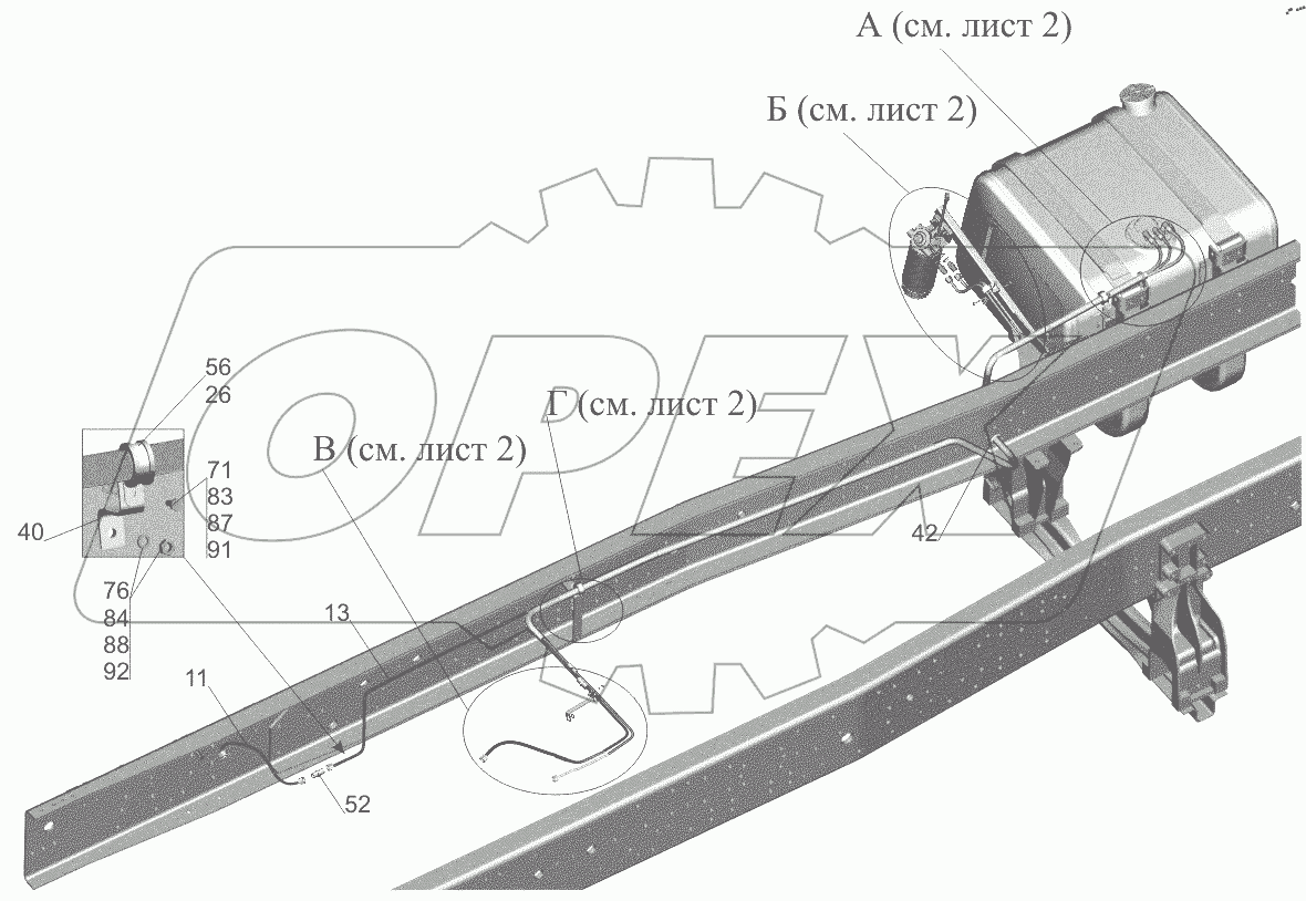  Установка топливопроводов 6516А8-1104002-010