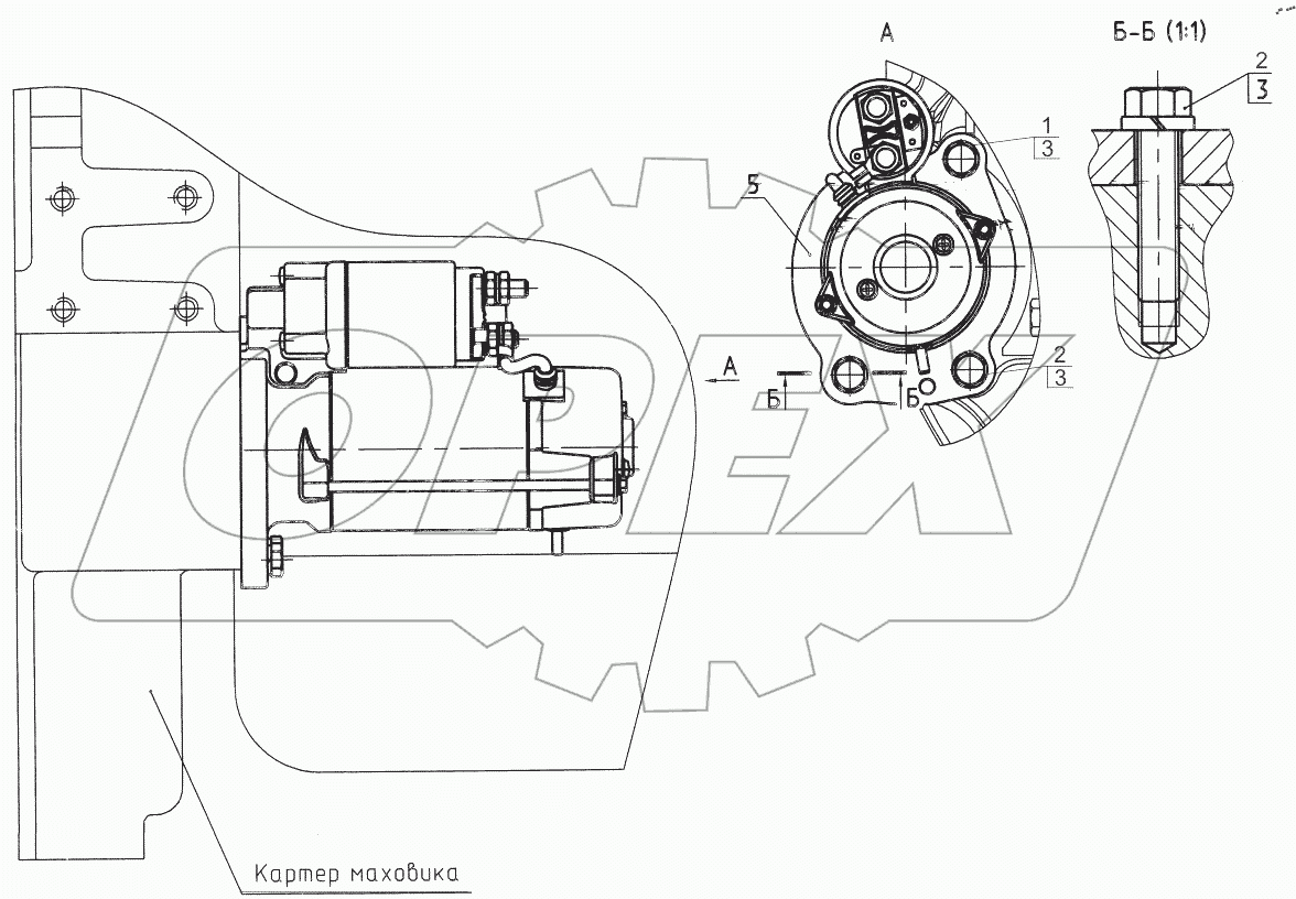  Установка стартера 551605-3700031
