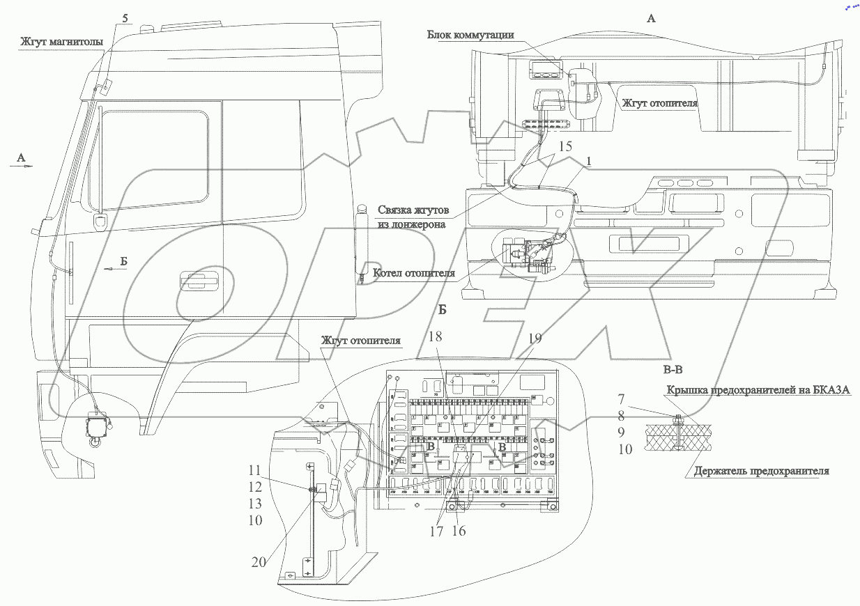  Установка электрооборудования подогревателя 544003-3700085
