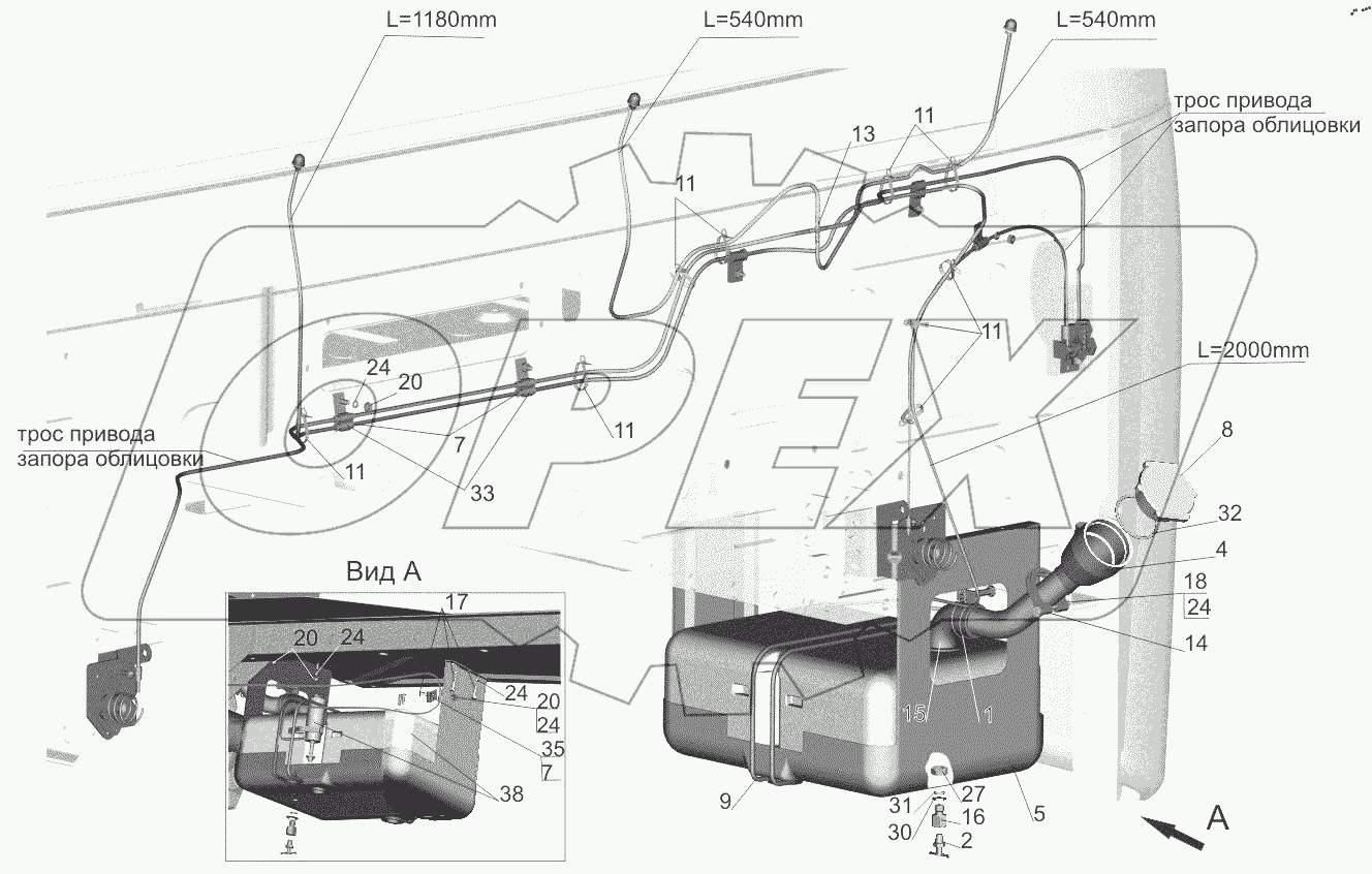  Установка омывателя 6430-5200008