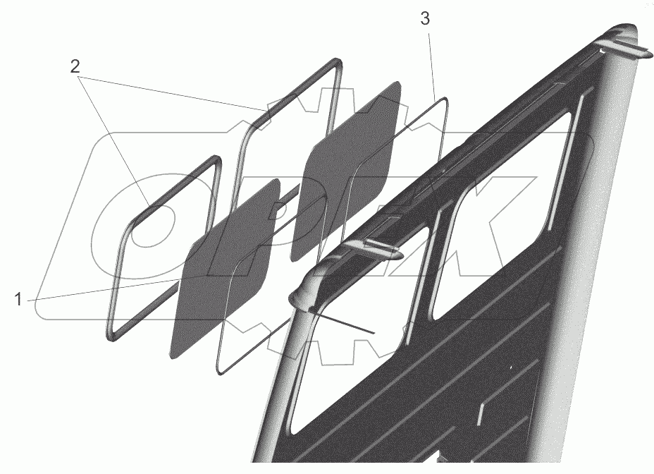  Установки стекол задка 6501-5600015